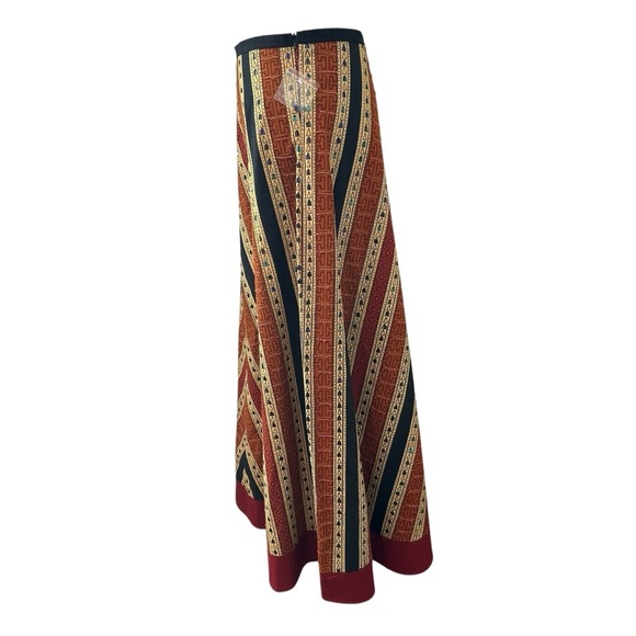 Willie Smith Beaded Bohemian New Without Tags Chevron Patterned Maxi Skirt - Picture 4 of 15